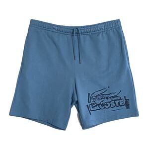 Lacoste Fleece Shorts Men's XXL Regular Fit Elastic Drawstring Waist Blue NEW
